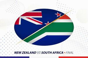 rúgbi final Combine entre Novo zelândia vs sul África, conceito para rúgbi torneio. vetor