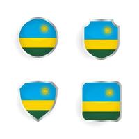 coleção de crachás e etiquetas do país de Ruanda vetor