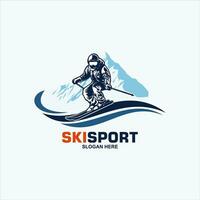 esquiar estilizado vetor símbolo logotipo ou emblema modelo
