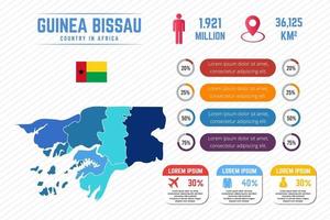 modelo de infográfico de mapa colorido de Guiné-Bissau vetor