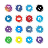 pacote de ícones coloridos de logotipo de mídia social vetor