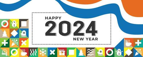 feliz Novo ano 2024 - bandeira, poster ou cobrir imagem para ano 2024 postar cartão Projeto vetor