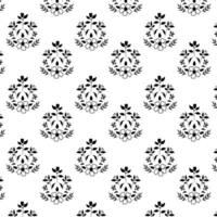 uma monocromático floral repetido desatado padronizar em uma minimalista branco fundo vetor