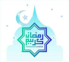 imagem vetorial de ilustração kufic árabe para ramadan kareem vetor