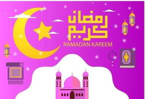 imagem vetorial de ilustração kufic árabe para ramadan kareem vetor