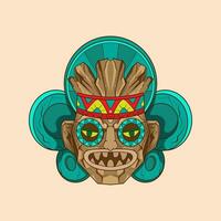 cultura tradicional elementos tiki festival, tiki mascarar vetor ilustração, tiki máscaras para camiseta projeto, adesivo e parede arte