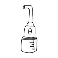 portátil oral irrigador dentro rabisco estilo. água fio dental símbolo isolado em branco fundo. vetor ilustração