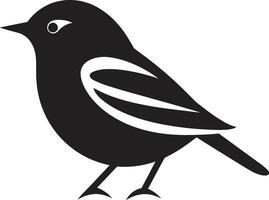 vetor aviária símbolo pássaro canoro silhueta com tinta Preto asas emplumado majestade