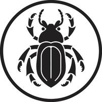 lustroso Preto besouro emblema minimalista besouro ícone vetor