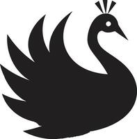 ébano majestade Preto vetor pavão logotipo esculpido elegância pavão emblema dentro ônix