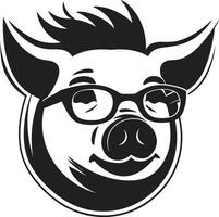 brincalhão porco logotipo conceito lustroso porco perfil arte vetor