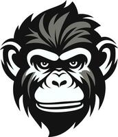 macaco majestade a essência do natureza encantador chimpanzé silhueta Preto chimpanzé Projeto vetor
