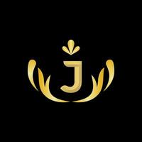 dourado carta j logotipo ícone inicial carta j Projeto vetor logotipo Projeto