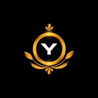 vetor y carta logotipo inicial dourado colorida y logotipo Projeto