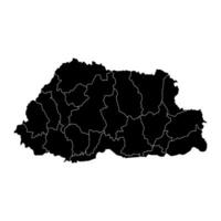 Butão mapa com administrativo divisões. vetor