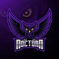 design de logotipo noturno pássaro coruja mascote vetor