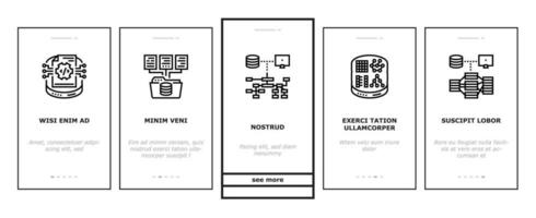 base de dados administrador servidor onboarding ícones conjunto vetor