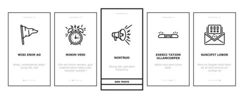 alerta atenção sinal Cuidado onboarding ícones conjunto vetor