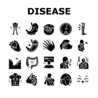 doença sintoma saúde ícones conjunto vetor