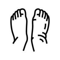 inchado tornozelos pés doença sintoma linha ícone vetor ilustração