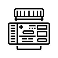 prescrição rótulo farmacêutico linha ícone vetor ilustração