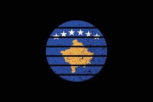 bandeira do estilo grunge do Kosovo. ilustração vetorial. vetor
