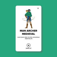 homem arqueiro medieval vetor