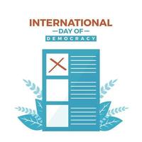 dia internacional da democracia e boletim de voto vetor