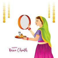 festival indiano feliz karwa chauth fundo de celebração vetor