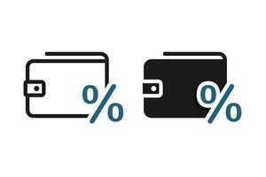 carteira dinheiro percentagem. ilustração vetor