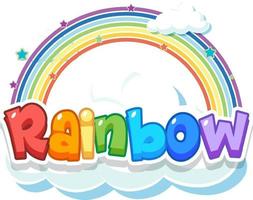 logotipo da palavra do arco-íris na nuvem vetor