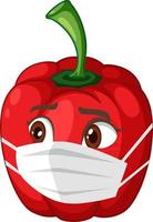 personagem de desenho animado de capsicum com expressão facial vetor