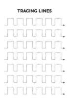 rastreamento linhas. fichas de trabalho para crianças. pré escola Educação. vetor