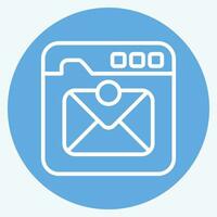 ícone caixa de entrada correspondência. relacionado para comunicação símbolo. azul olhos estilo. simples Projeto editável. simples ilustração vetor