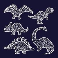 conjunto de dinossauro ornamento decorativo vetor