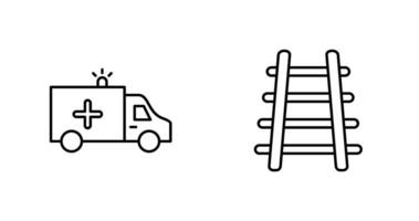 ambulância e trem aderência ícone vetor