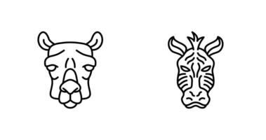 camelo e zebra ícone vetor