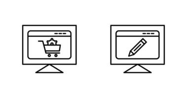 e comércio configuração e editar página da web ícone vetor