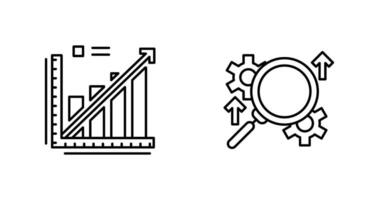 linha gráfico e procurar ícone vetor