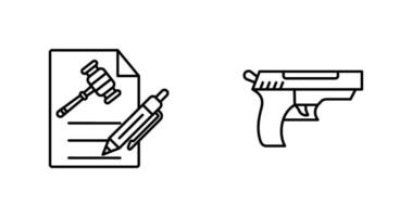 Arquivo e arma de fogo ícone vetor