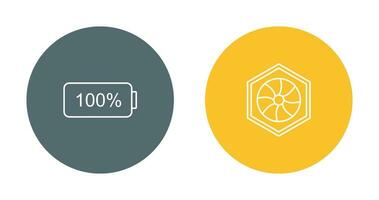 cheio bateria e hexagonal diafragma ícone vetor