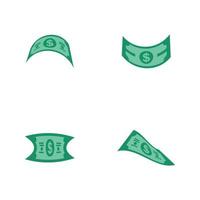 ilustração em vetor ícone notas bancárias em dólar americano