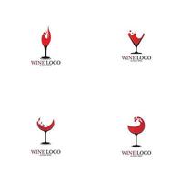 Modelo de design de logotipo de vinho. Ilustração em vetor de ícone-vetor