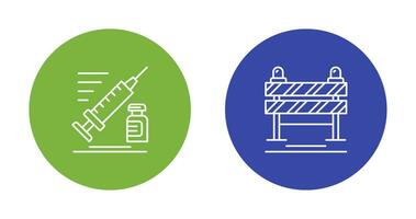 seringa e estrada bloqueio ícone vetor