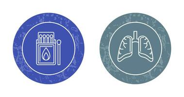 Combine caixa e pulmões ícone vetor