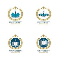 modelo de design de logotipo de universidade, academia, escola e curso vetor