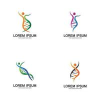 vetor de design-vetor de ícone de logotipo de DNA humano