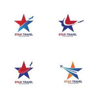 design de logotipo de viagens estrela. design de logotipo de agência de viagens. vetor