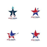 design de logotipo de viagens estrela. design de logotipo de agência de viagens. vetor