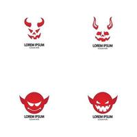 modelo de ícone de vetor de logotipo do diabo